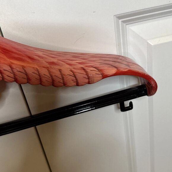 Vintage Hand Painted Flamingo Clothes Hanger 17" Wide Shoulder Coat Hanger RARE - Picture 12 of 15